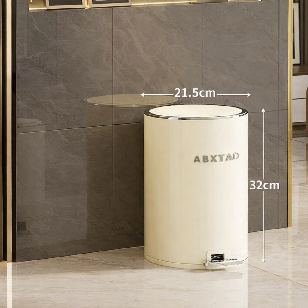Lot poubelles à pédale 8 L et 20 L inox beige pour cuisine et salle de bain Poubelle & Design