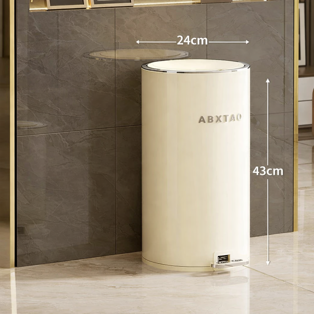 Lot poubelles à pédale 8 L et 20 L inox beige pour cuisine et salle de bain Poubelle & Design