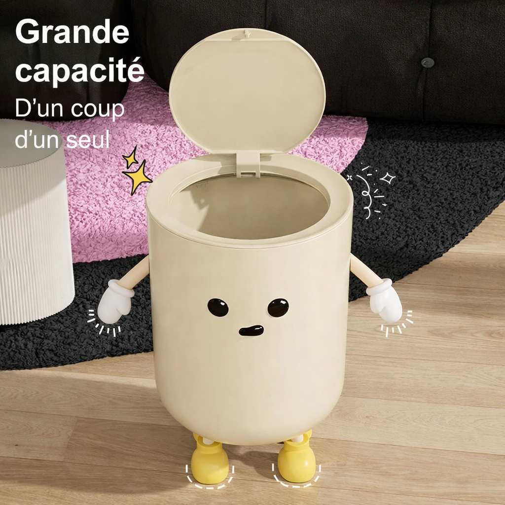 Poubelle décorative enfant en plastique 9 L ou 12 L design ludique Poubelle & Design