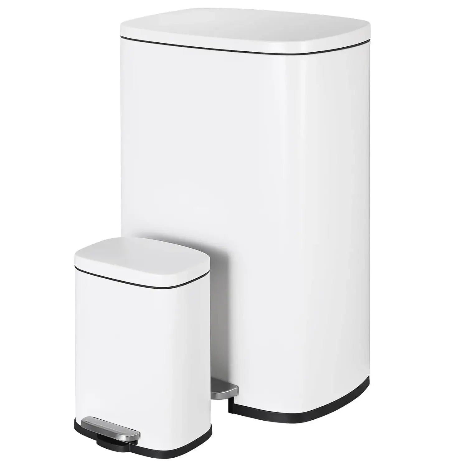 Poubelle de cuisine inox 50L + 5L à pédale  Fermeture silencieuse, anti-odeur, design moderne poubelleetdesign.com