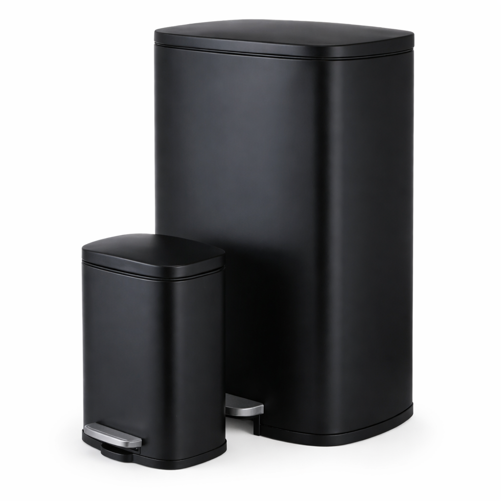 Poubelle de cuisine inox 50L + 5L à pédale – Fermeture silencieuse, anti-odeur, design moderne poubelleetdesign.com