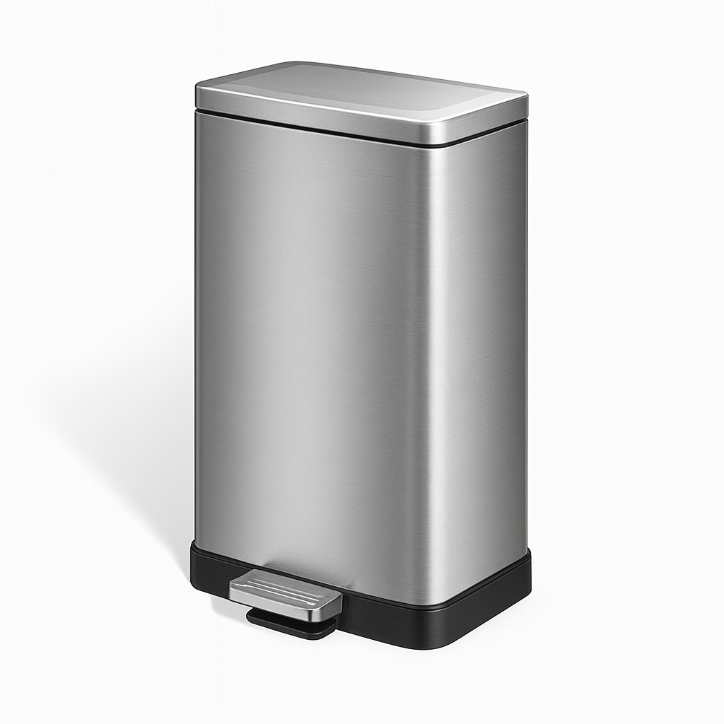 Poubelle à pédale 20 L en acier carbone – design rectangulaire simple et moderne pour cuisine, bureau ou salle de bain poubelleetdesign.com