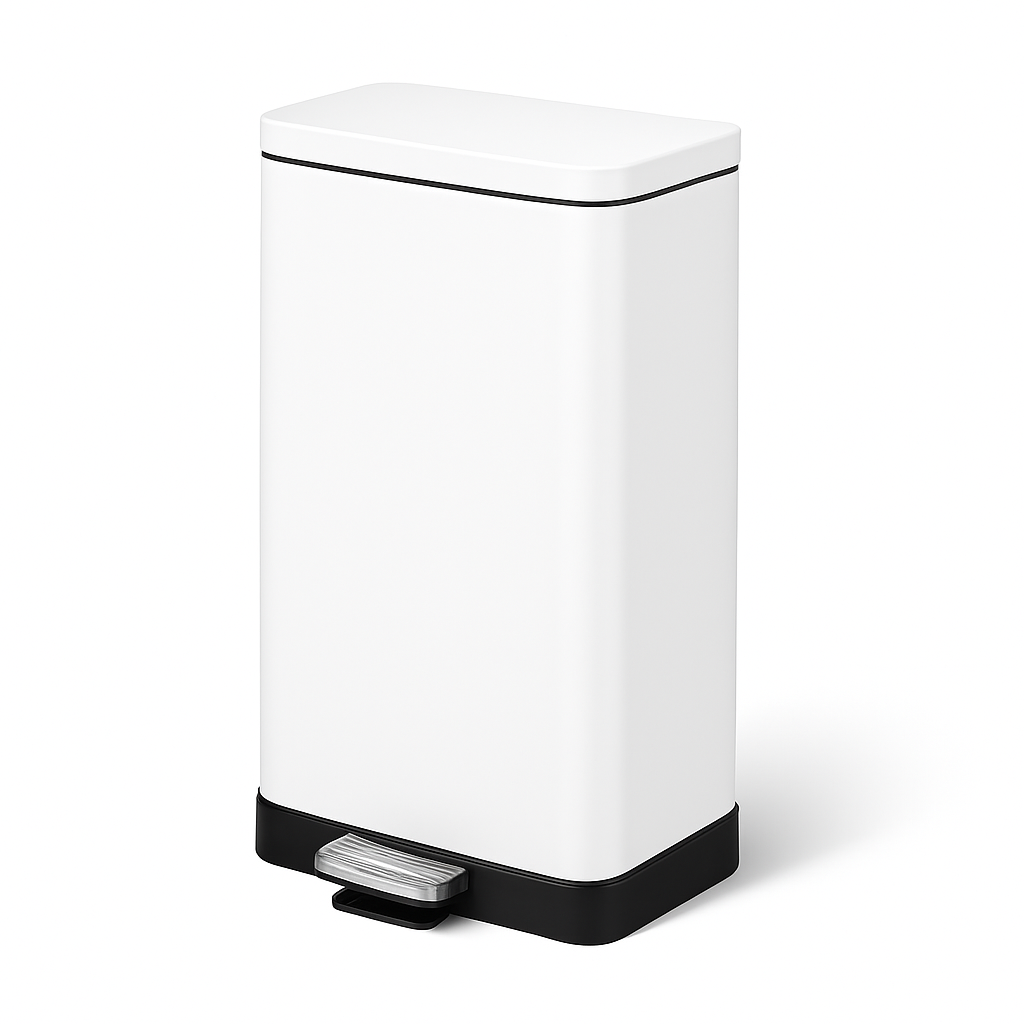 Poubelle à pédale 20 L en acier carbone – design rectangulaire simple et moderne pour cuisine, bureau ou salle de bain poubelleetdesign.com
