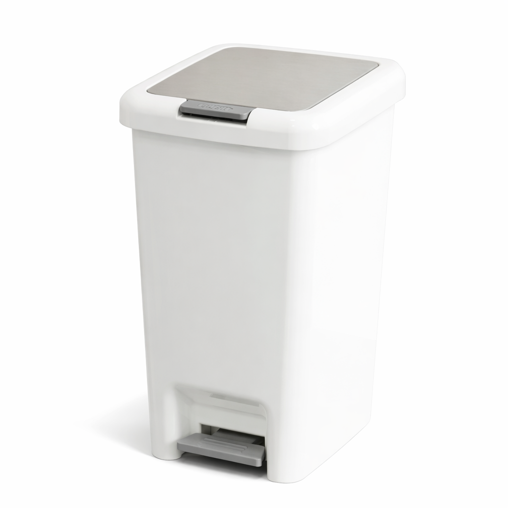 Poubelle en plastique à pédale 10 L ou 20 L rectangulaire pour salle de bain et cuisine Poubelle & Design