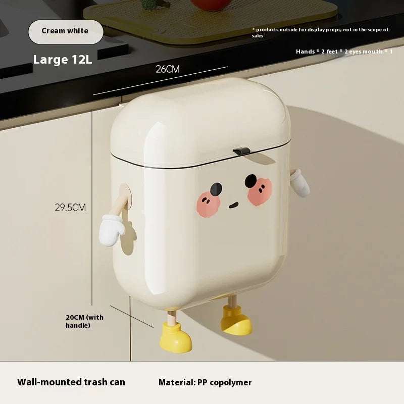 Poubelle murale de cuisine design avec couvercle enroulable – compacte, ludique et pratique MaBellePoubelle.com