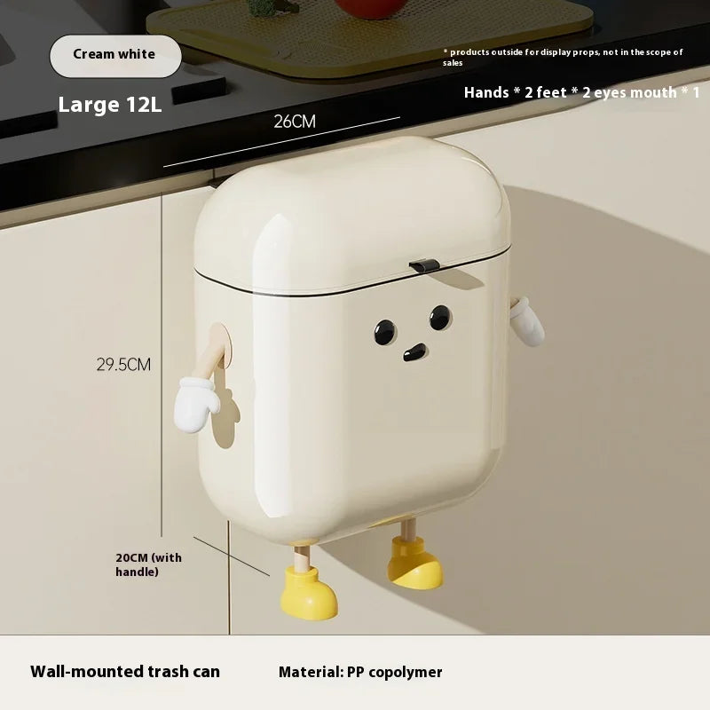 Poubelle murale de cuisine design avec couvercle enroulable – compacte, ludique et pratique MaBellePoubelle.com