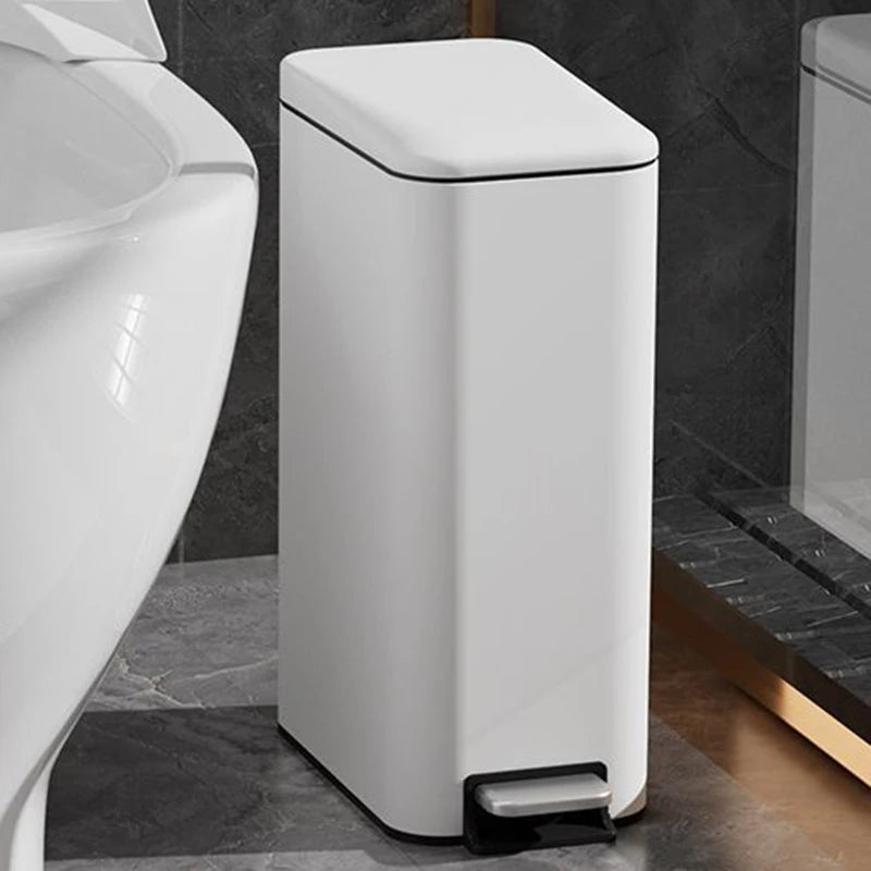 Pedal Waste Bins with Lid Waste Bins Stainless Steel Trash Can Anti Odor Toilet Trash Can Modern Kitchen and Luxury Home Items Poubelle & Design