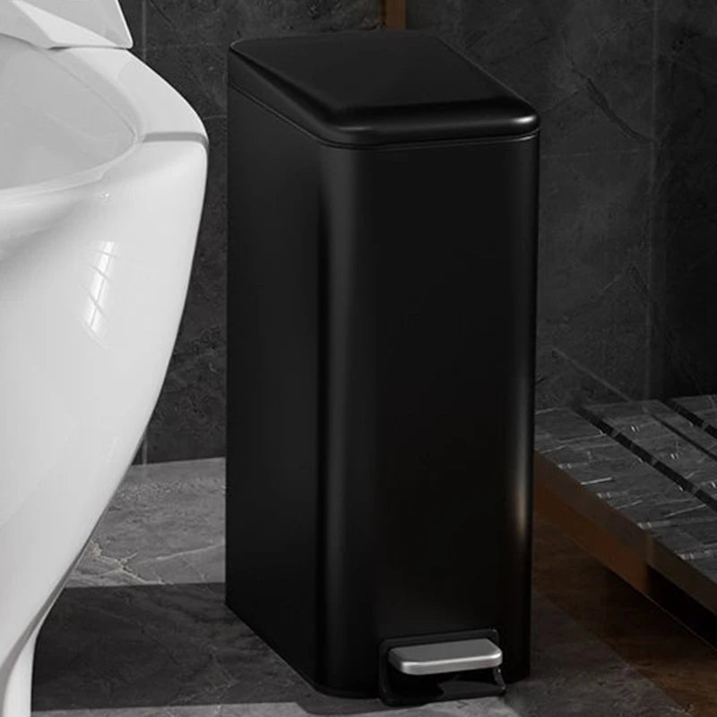 Pedal Waste Bins with Lid Waste Bins Stainless Steel Trash Can Anti Odor Toilet Trash Can Modern Kitchen and Luxury Home Items Poubelle & Design