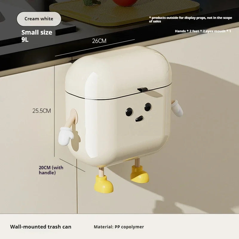 Poubelle murale de cuisine design avec couvercle enroulable – compacte, ludique et pratique MaBellePoubelle.com