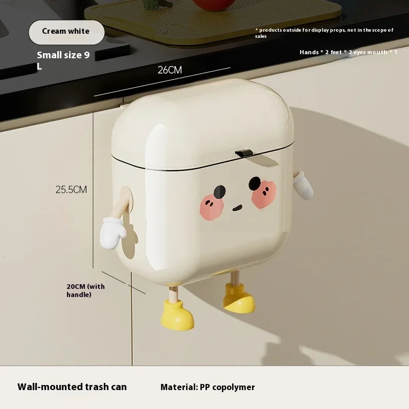 Poubelle murale de cuisine design avec couvercle enroulable – compacte, ludique et pratique MaBellePoubelle.com