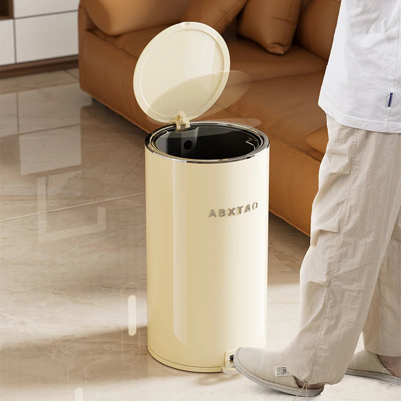 8L 20L Sealed Step Trash Can Metal Dual Bucket High Capacity for Kitchen Bathroom Bedroom Poubelle & Design