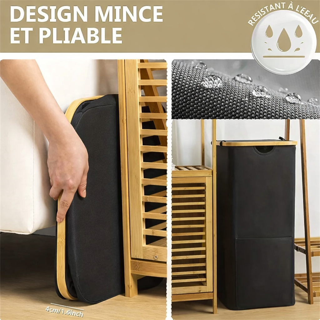 poubelle de tri pliable 100 L avec couvercle et anses Poubelle & Design