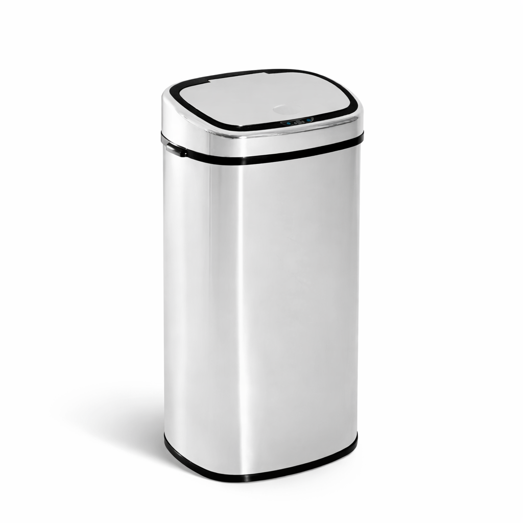 Poubelle automatique 68 L inox à capteur avec écran LED