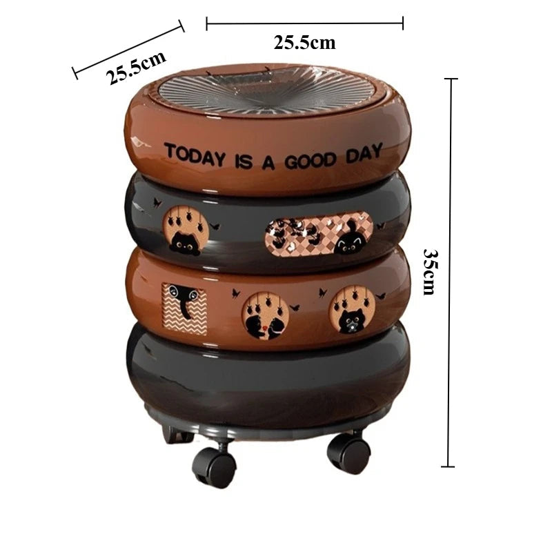 Poubelle ronde en plastique – Design avec couvercle à pression, 12L – Légère, pratique et polyvalente poubelleetdesign.com