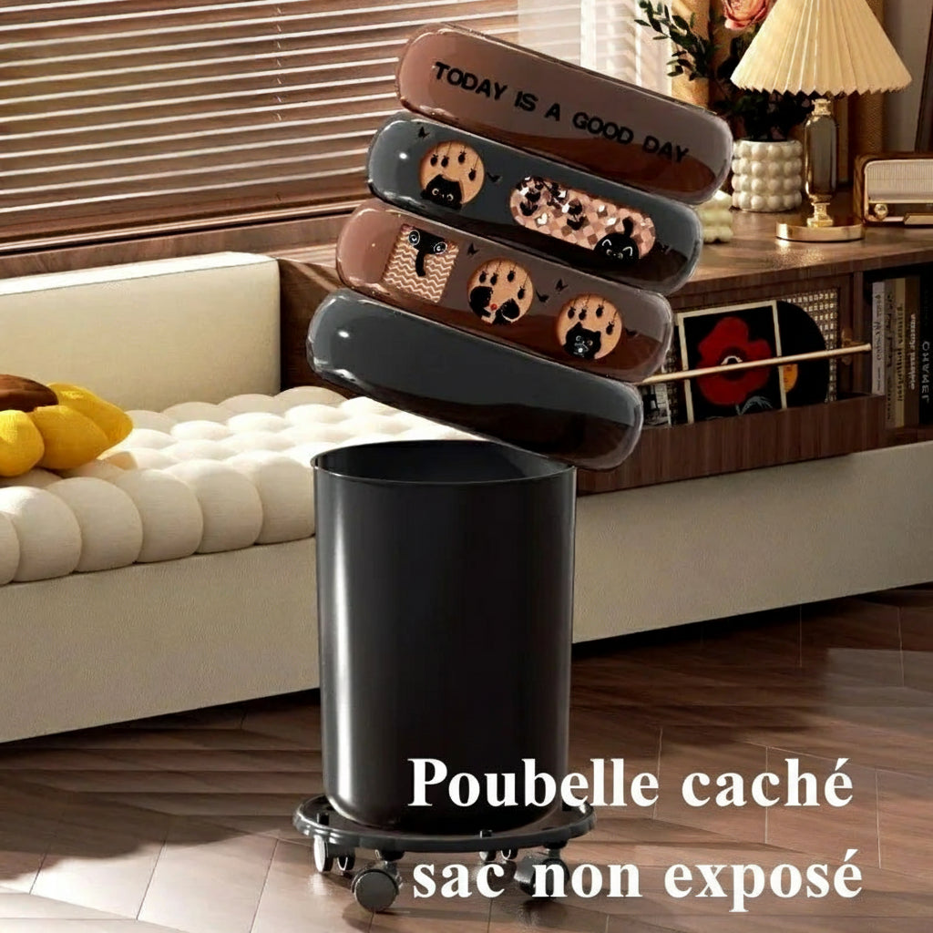 Poubelle ronde en plastique – Design avec couvercle à pression, 12L – Légère, pratique et polyvalente poubelleetdesign.com