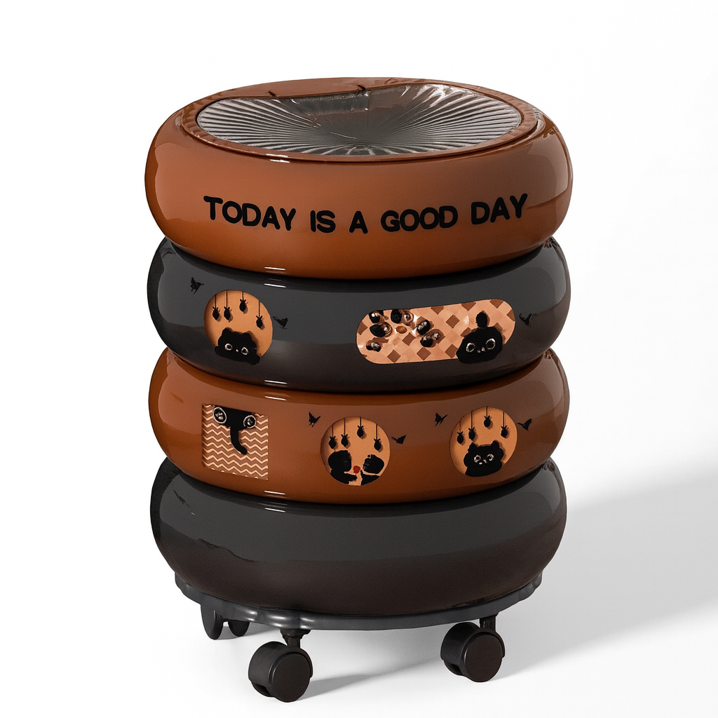 Poubelle ronde en plastique – Design avec couvercle à pression, 12L – Légère, pratique et polyvalente poubelleetdesign.com