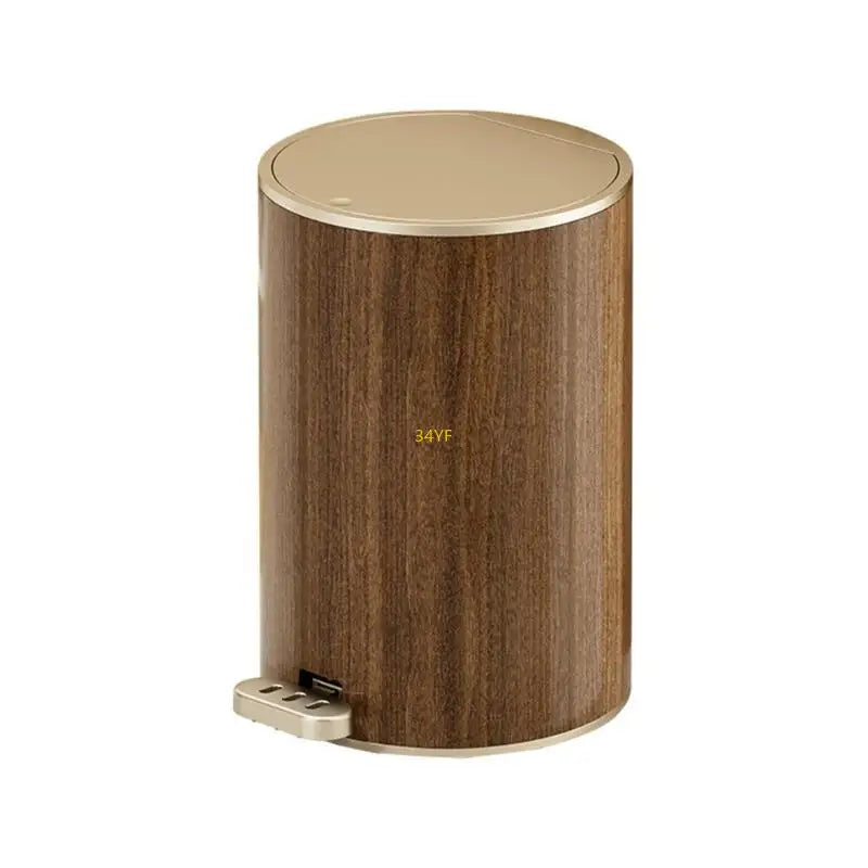 Poubelle design effet bois avec base antidérapante