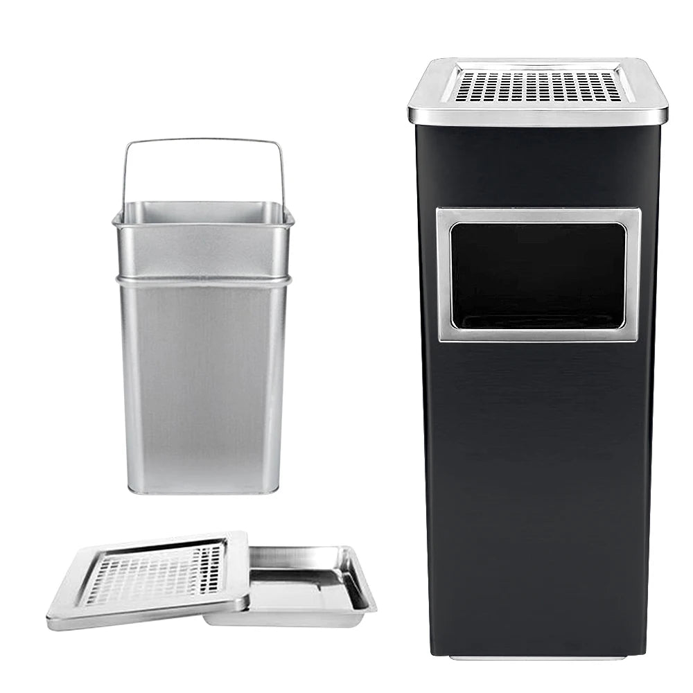 Seau intérieur amovible de la poubelle inox avec couvercle cendrier démonté