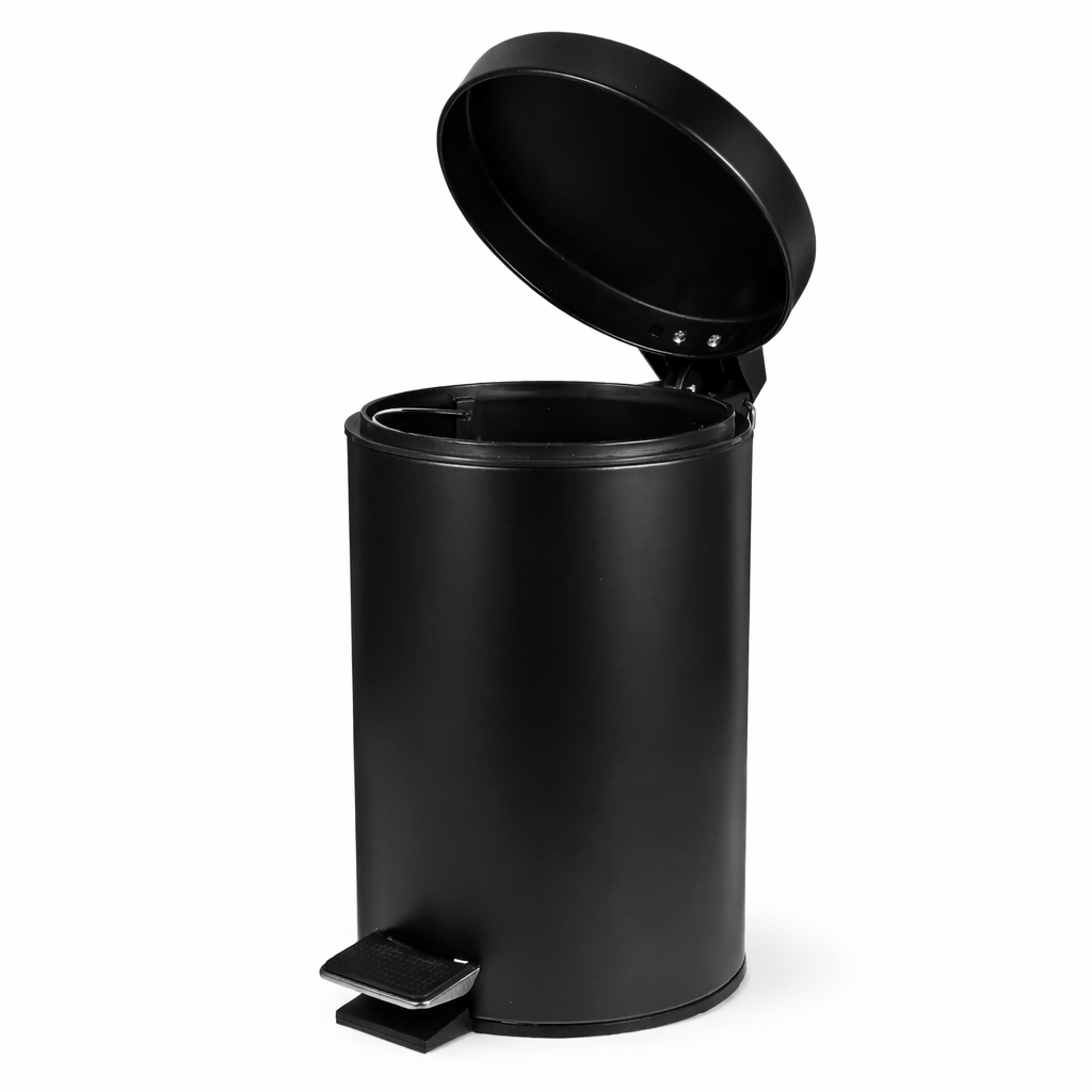 Poubelle de salle de bain noire mate 3 litres à pédale Poubelle & Design